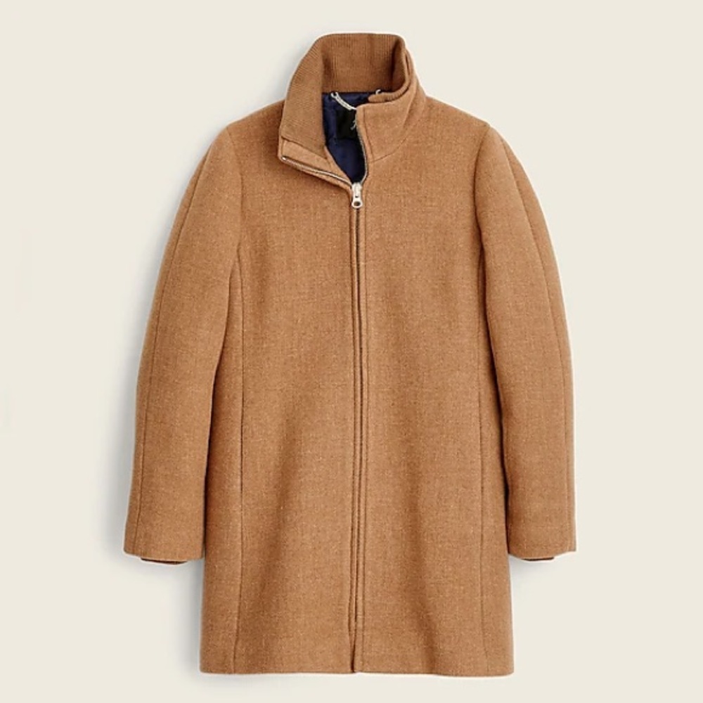 NWT J.Crew Lodge Coat in Italian Stadium-Cloth Wool (8T)